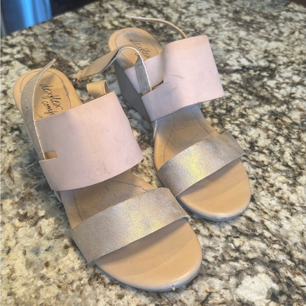 Dexflex Comfort Women's Sandals - Pink and Gold